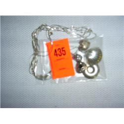 5 sterling silver pendants on chain