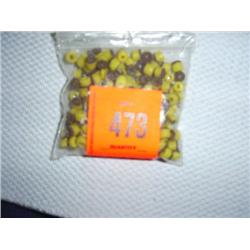 180 6mm barrel shape  yellow with brown top glass beads