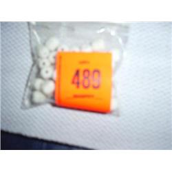 47 8mm X 10mm faceted white glass beads