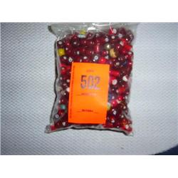 520 approx. 8mm white-core red and orange glass bead mix