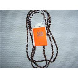 285 5mm brown and white glass beads