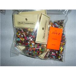 320 grams small bead mix, metal, glass, wood, etc