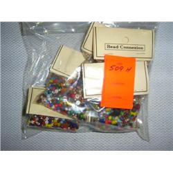 320 grams small bead mix, metal, glass, wood, etc