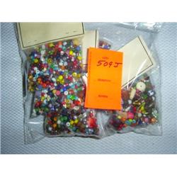 320 grams small bead mix, metal, glass, wood, etc