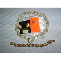 1 sterling silver rose necklace, bracelet & earrings