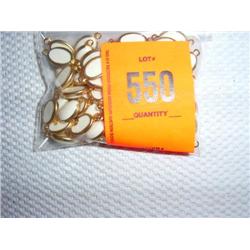 80 8mm X 12mm oval links, white glass with gold-tone bezel