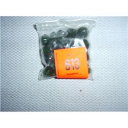 36 10mm X 14mm green pressed glass beads