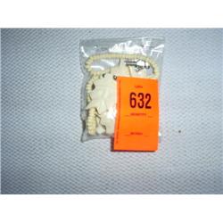 1 bone necklace and clip-on earrings. Fancy carved bone.