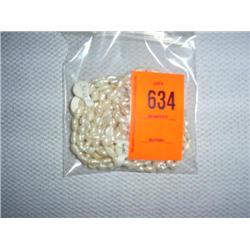 3 hand knotted fresh water pearl necklaces. 30"