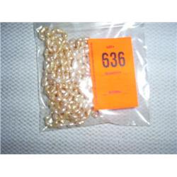 3 hand knotted fresh water pearl necklaces. 32"