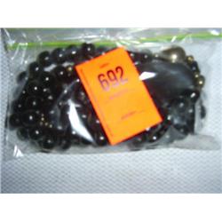 1 14mm two strand water buffalo horn necklace with metal bead accents, 26"