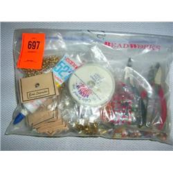 Jewelry making kit. Includes quality tools, spool of acculon, earring & necklace hardware, glue, & a