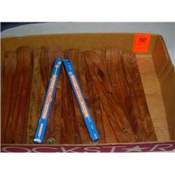 Misc: 20 wood & 2 brass-inlaid incense burners. 2 boxes nag-champa incense