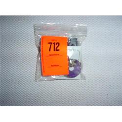 Amethyst pendants & earrings. Sterling turtle on amethyst donut