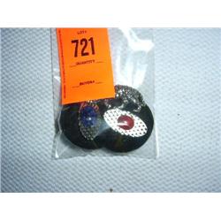 3 pins. 2 tie tacks set with carnelian & sodalite. 1 sterling silver tiger.