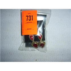 3 pair earrings. Sterling silver set with carnelian & amethyst