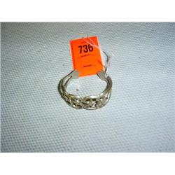 Cuff bracelet. Heavy-weight cast pawn sterling silver.