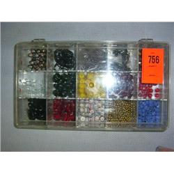 Box of beads. Box of assorted glass beads. 100's of beads. Great kit for any bead enthusiast!