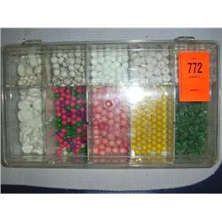 Box of semi-precious stone & glass. 6mm to 10mm, plus sculpted glass & stone chips.