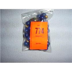 1 12mm hand knotted, dyed dolomite with cloisonne and gold-tone bead accents, 32"