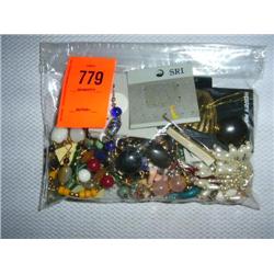 Beaded earring parts. Semi-precious stone, glass, sterling silver & natural.