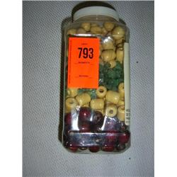 Mixed beads. Natural and dyed wood. Aventurine chips.