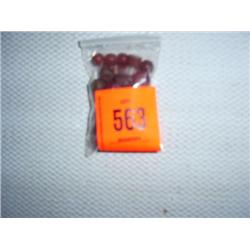 37 red vasaline beads, various shapes