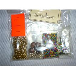Bead jewelry kit. Bead cord, memory wire & assorted metal & glass beads.