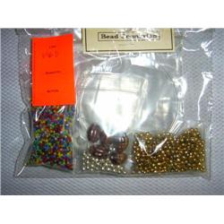 Bead jewelry kit. Bead cord, memory wire & assorted metal & glass beads.