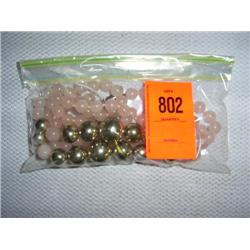 2 necklaces: 10mm rose quartz with graduated silver-tone beads, 22"