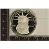 Image 1 : 1886-1986 US SILVER PF ROUND STATUE OF LIBERTY