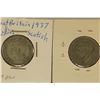 Image 2 : 1937 & 1938 GREAT BRITAIN SILVER 1 SHILLINGS