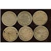 Image 1 : 6 CANADA SILVER 5 CENT COINS: 1870, 1886,