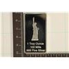 Image 1 : 1 TROY OZ .999 FINE PROOF SILVER INGOT. STATUE OF