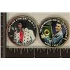 Image 1 : 2-COLORIZED ELVIS OVERLAYS ON BU KENNEDY HALVES