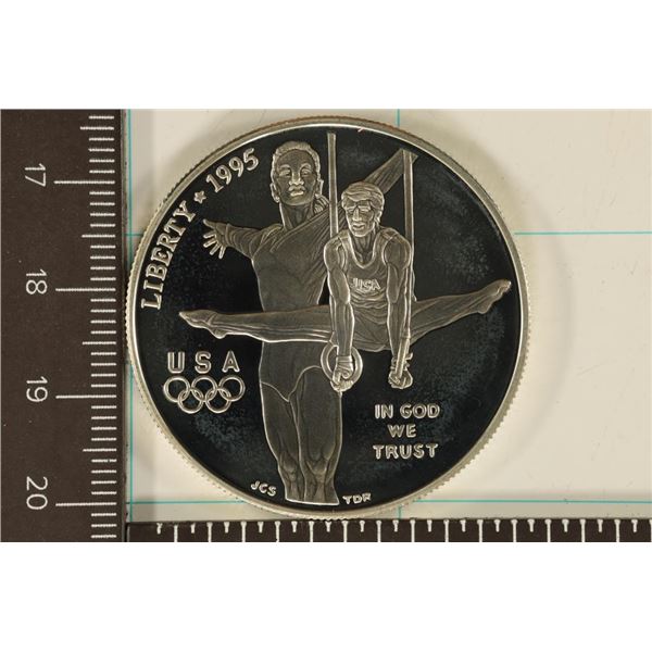 1995-P US PROOF SILVER $1 "OLYMPIC GYMNASTICS"