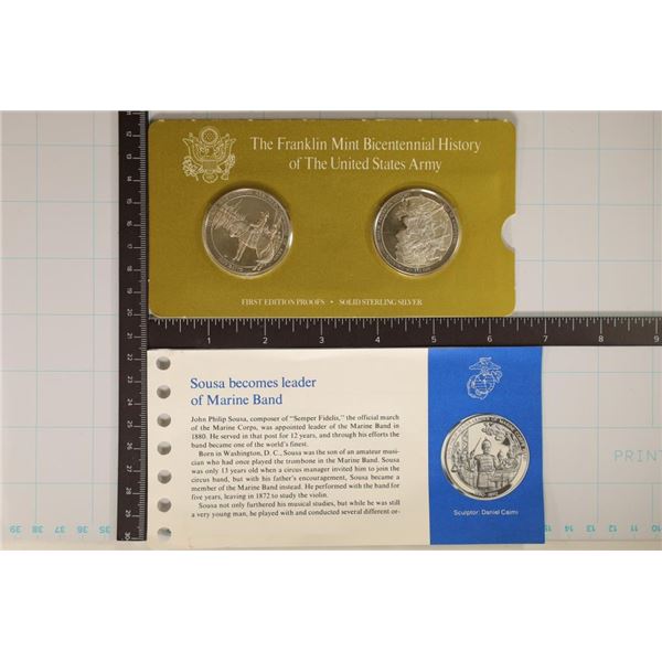 1.42 OZ. STERLING SILVER 2 MEDAL SET: BICENTENNIAL