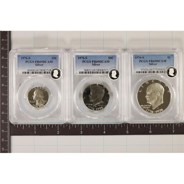 3-1976-S US SILVER COIN SET ALL PCGS PR69 DCAM: