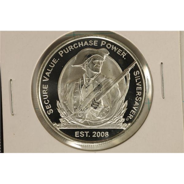 1 TROY OZ .999 FINE SILVER PROOF ROUND MASS METAL