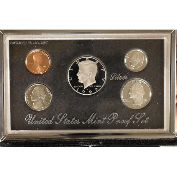 1992 US SILVER PREMIER PROOF SET (WITH BOX)