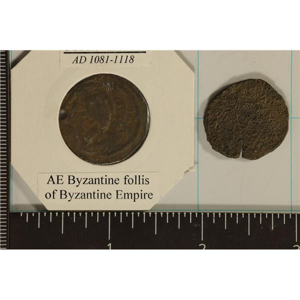 2 ROMAN ANCIENT COINS: 330-1453 A.D. BYZANTINE