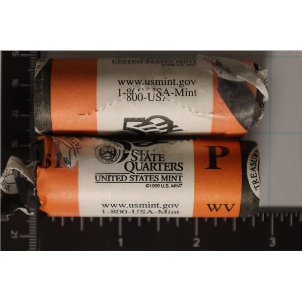 2 PARTIAL ROLLS OF BU STATE QUARTERS: (36) 2005-P