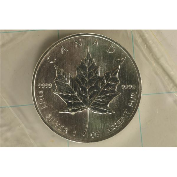 1990 CANADA SILVER $5 PROOF LIKE MAPLE LEAF