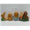 Image 2 : 4 Collectible Pendelfin Bunny Figurines, "Pieface, Bongo, Blossom, Horace"