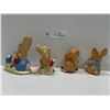 Image 2 : 4 Collectible Pendelfin Bunny Figurines, "Polly/Anna, Solo, Picnic Midge"