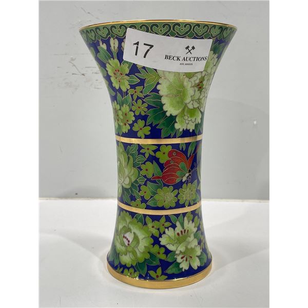 Vintage Chinese Cloisonne Vase 8H - Beautiful