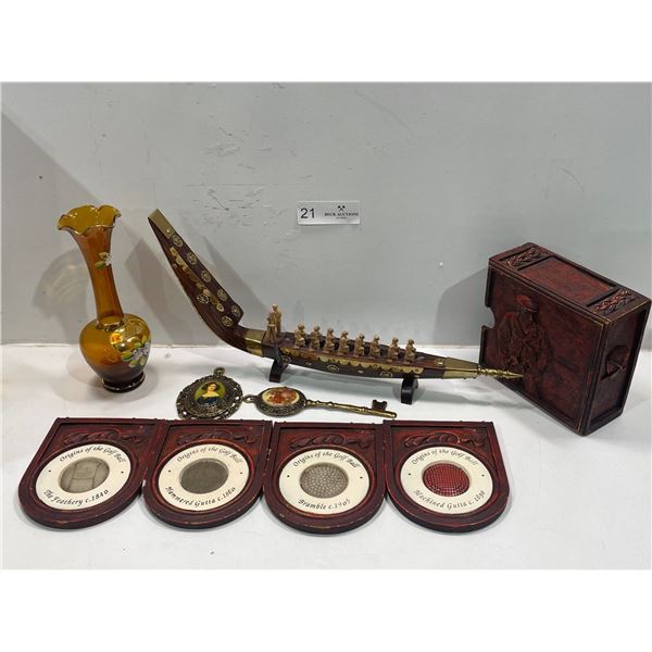 Antique Golf Ball Coaster Set 