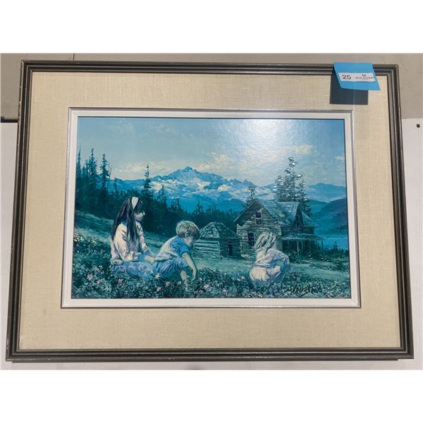 Vancouver Artist Keirstead "The Meadow" Oil on Wood Painting 29.5L x 22.5H