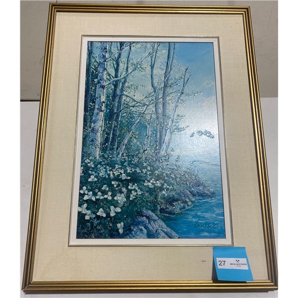 Vancouver Artist Keirstead "Trilliums" Oil Painting on Wood 30H x 23W