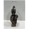 Image 1 : African Two Head Soap Stone Carved Sculpture 4L x 3.5W x 12H